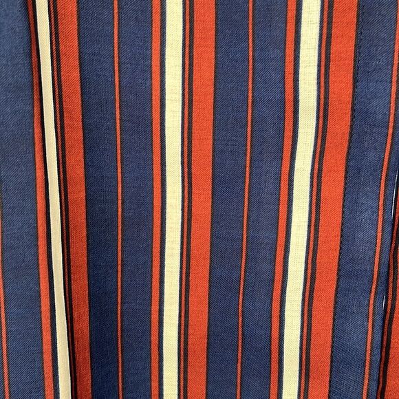 NWT Asos Glamorous Striped Button front shirt Dress small navy burgundy - Picture 9 of 10